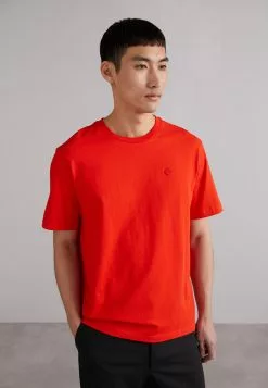 J.LINDEBERGDALE DIAMOND PATCH - T-shirt - Bas - Fiery Red