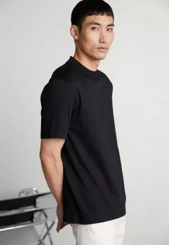 J.LINDEBERGACE MOCK NECK - T-shirt - Bas - Black